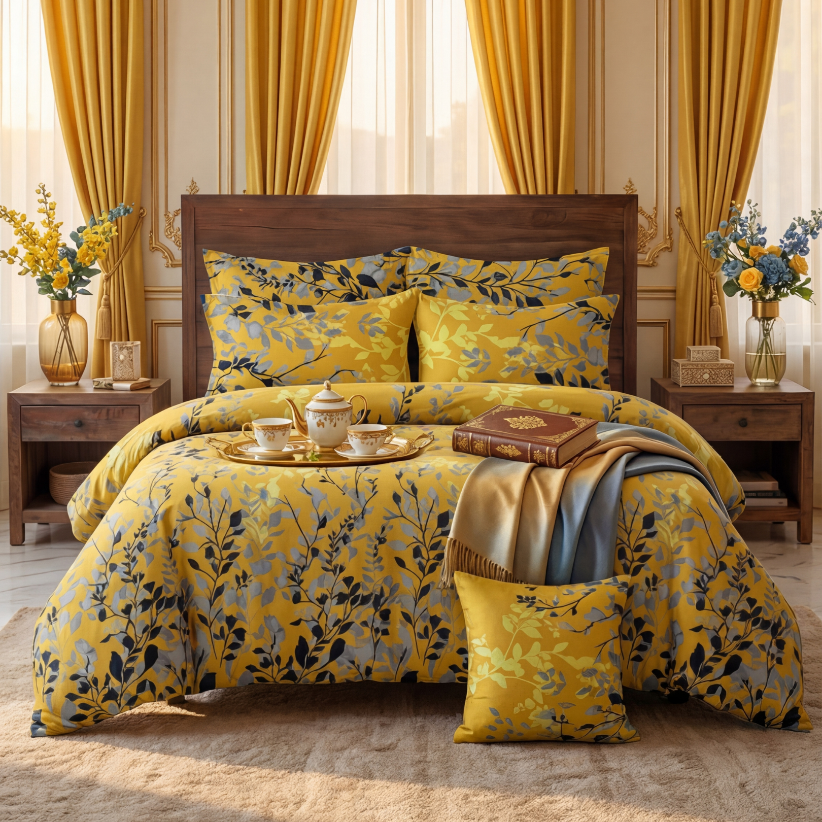 CROCUS Comforter Set- 7 Pcs - Aspire Bedding
