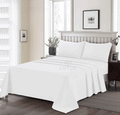 3 Pcs King Size Ultra Soft Dyed Bedsheet - White