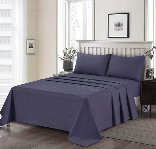 3 Pcs King Size Ultra Soft Dyed Bedsheet - Gray