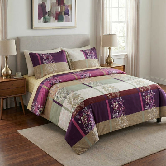 3 Pcs King Size Ultra Soft Bedsheet - Mulberry
