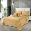 5 Pcs King Size 100% Cotton Sateen Bedsheet - Stripes Boulder