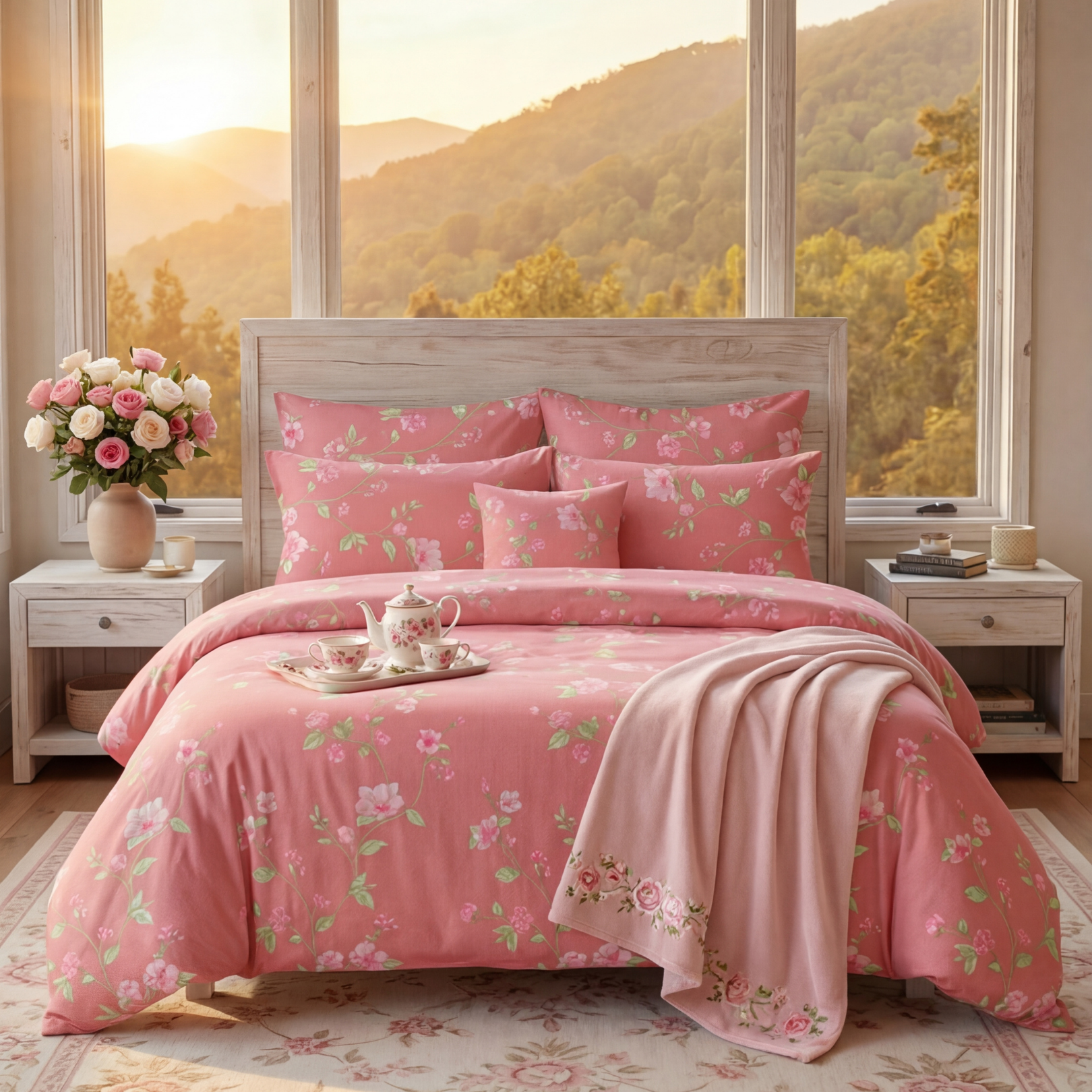 LEAFY Comforter Set- 7 Pcs - Aspire Bedding