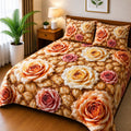 3D Cotton Bedsheet 3pcs (D33)