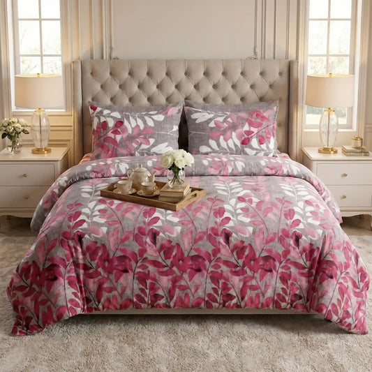 3 Pcs King Size Ultra Soft Bedsheet - Petal
