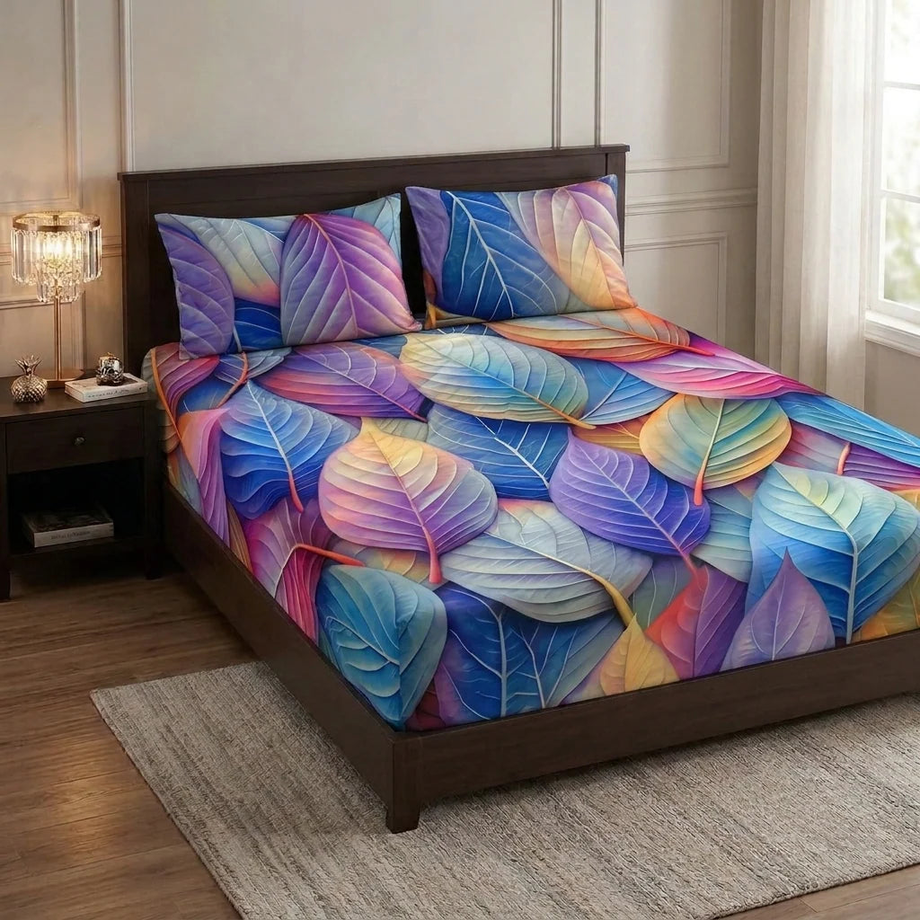 3D Cotton Bedsheet 3pcs  (D14)