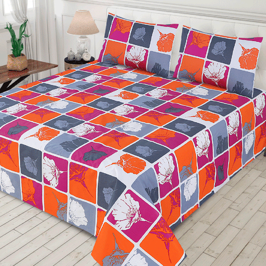 3 Pcs King Size Cotton Mix Bedsheet - Rangé Haya