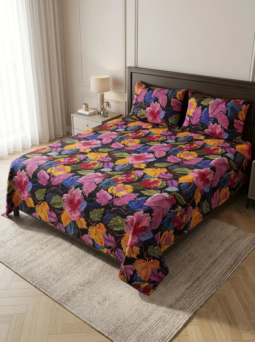 3D Cotton Bedsheet 3pcs  (D22)