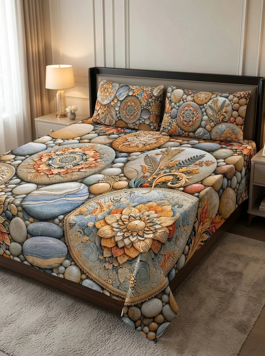 3D Cotton Bedsheet 3pcs (D29)