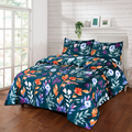 3 Pcs King Size 100% Cotton SATEEN Bedsheet - Topical Leaves
