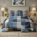 BLUE LINE Comforter Set- 7 Pcs - Aspire Bedding