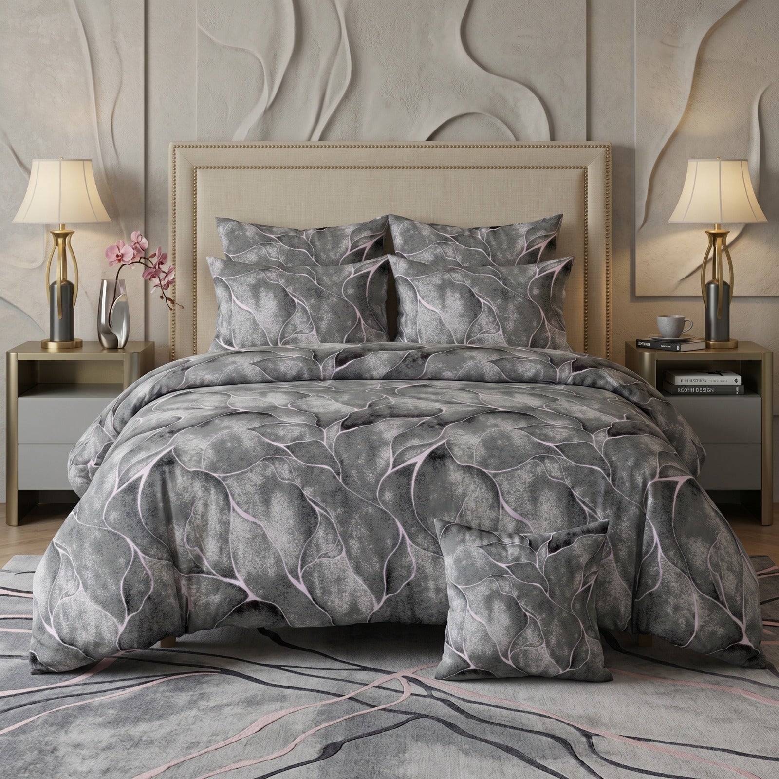 MARBLE Comforter Set- 7 Pcs - Aspire Bedding