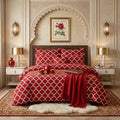 RED PENDORA Comforter Set- 7 Pcs - Aspire Bedding
