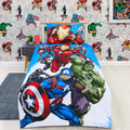 2 Pcs Single Size Cartoon Bedsheet - Avengers Multi Characters