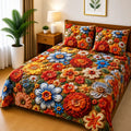 3D Cotton Bedsheet 3pcs (D35)