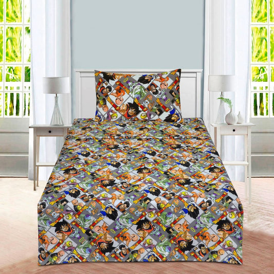 2 Pcs Single Size Cartoon Bedsheet - Dragon_B