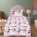 2 Pcs Single Size Cartoon Bedsheet - Mushroom City