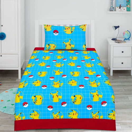 2 Pcs Single Size Cartoon Bedsheet - Pikachu