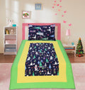 2 Pcs Single Size Cartoon Bedsheet - Pleated