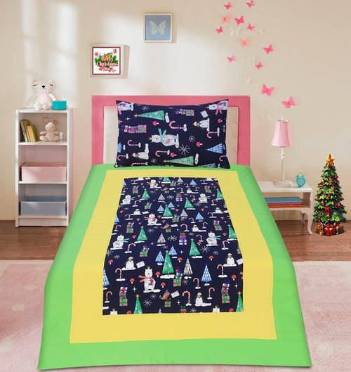 2 Pcs Single Size Cartoon Bedsheet - Pleated