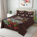 3 Pcs King Size 100% Cotton Panel Bedsheet - Chocolate Bunch