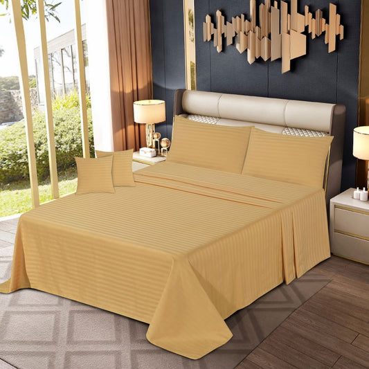 5 Pcs King Size 100% Cotton SATEEN Bedsheet - Comsilk