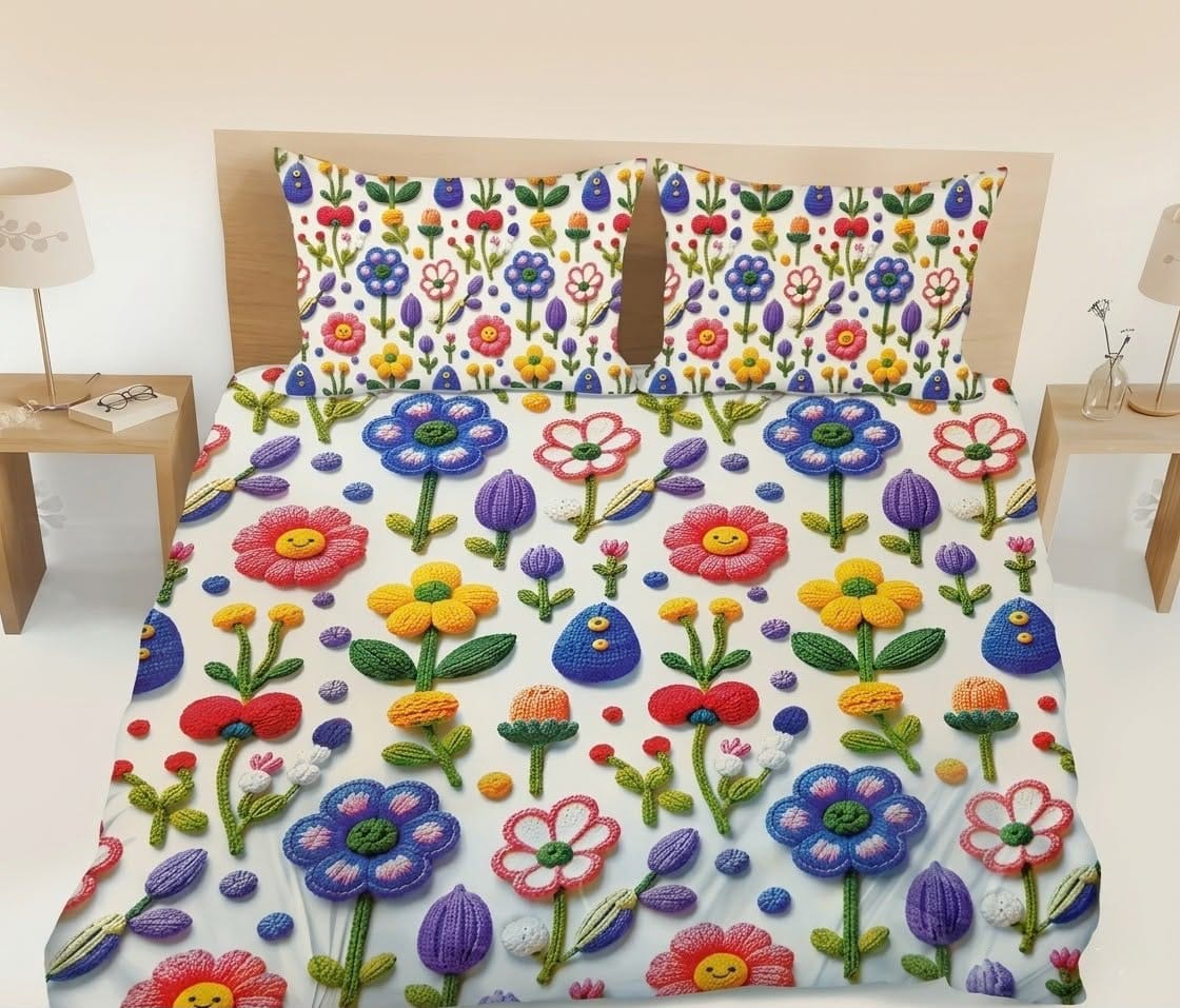 3D Cotton Bedsheet 3pcs (D51)