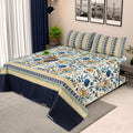 3 Pcs King Size Cotton Mix Bedsheet - Floral Elegance