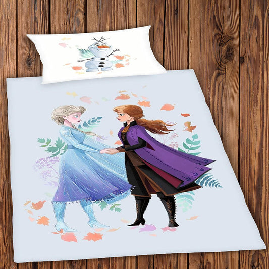 2 Pcs Single Size Cartoon Bedsheet - Frozen 2