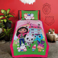 2 Pcs Single Size Cartoon Bedsheet - Gabby Doll House