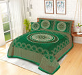 4 Pcs King Size Jacquard Velvet Bedsheet - Versatile Forest Green
