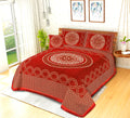 4 Pcs King Size Jacquard Velvet Bedsheet - Versatile Red