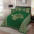 4 Pcs King Size Jacquard Velvet Bedsheet - Victorian Forest Green