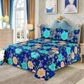 3 Pcs King Size Easy Care Bedsheet - 3D Crystal Flowers