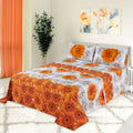 3 Pcs King Size Easy Care Bedsheet - 3D Orange Chenille