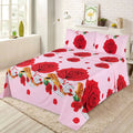 3 Pcs King Size Easy Care Bedsheet - 3D Red Rose