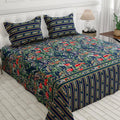 3 Pcs King Size Cotton Mix Bedsheet - Midnight Garden