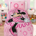 2 Pcs Single Size Cartoon Bedsheet - Minnie Mouse