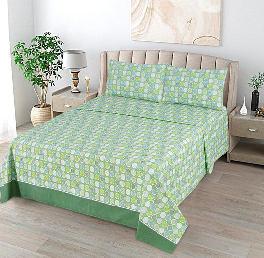 3 Pcs King Size Easy Care Bedsheet - Multi Circle
