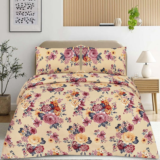3 Pcs King Size Ultra Soft Bedsheet - Peachbloom