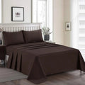 3 Pcs King Size Easy Care Dyed Bedsheet - Chocolate