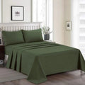 3 Pcs King Size Easy Care Dyed Bedsheet - Olive Green (Limited Stock)