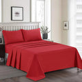 3 Pcs King Size Easy Care Dyed Bedsheet - Red (Limited Stock)