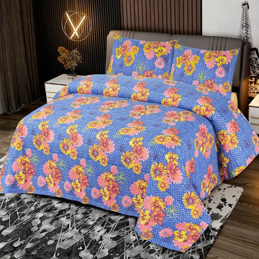 3 Pcs King Size Easy Care Bedsheet - Mineola Floral