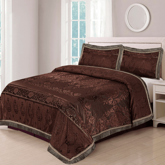 3 Pcs King Size Pure Palachi Bedsheet - Brown