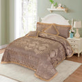 3 Pcs King Size Pure Palachi Bedsheet - Golden