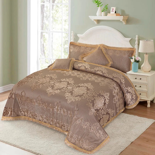 3 Pcs King Size Pure Palachi Bedsheet - Golden
