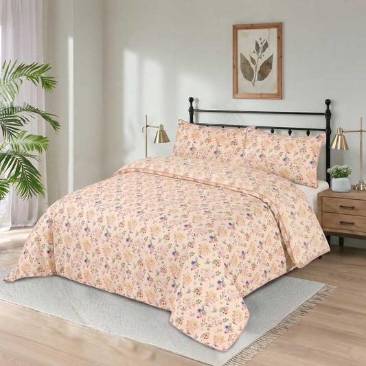 3 Pcs King Size 100% Cotton Bedsheet - Safari