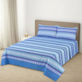 3 Pcs King Size Easy Care Bedsheet - Royal Green Stripe
