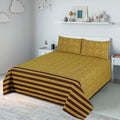 3 Pcs King Size 100% Cotton Bedsheet - Seemless Mustard