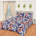 3 Pcs King Size Easy Care Bedsheet - Tropical Leaves